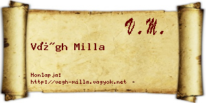 Végh Milla névjegykártya