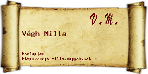 Végh Milla névjegykártya