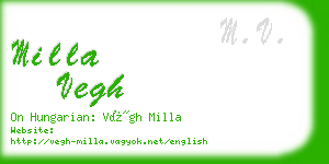 milla vegh business card